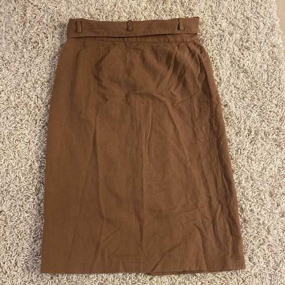 Kenzo Brown Pencil Skirt with Tie Front size 42 - Picture 4 of 4
